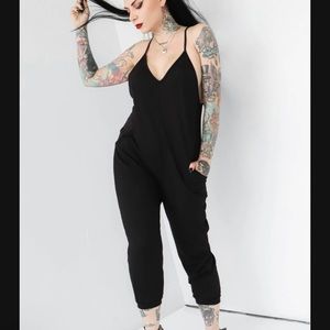 Foxblood Luna racer back jumpsuit.